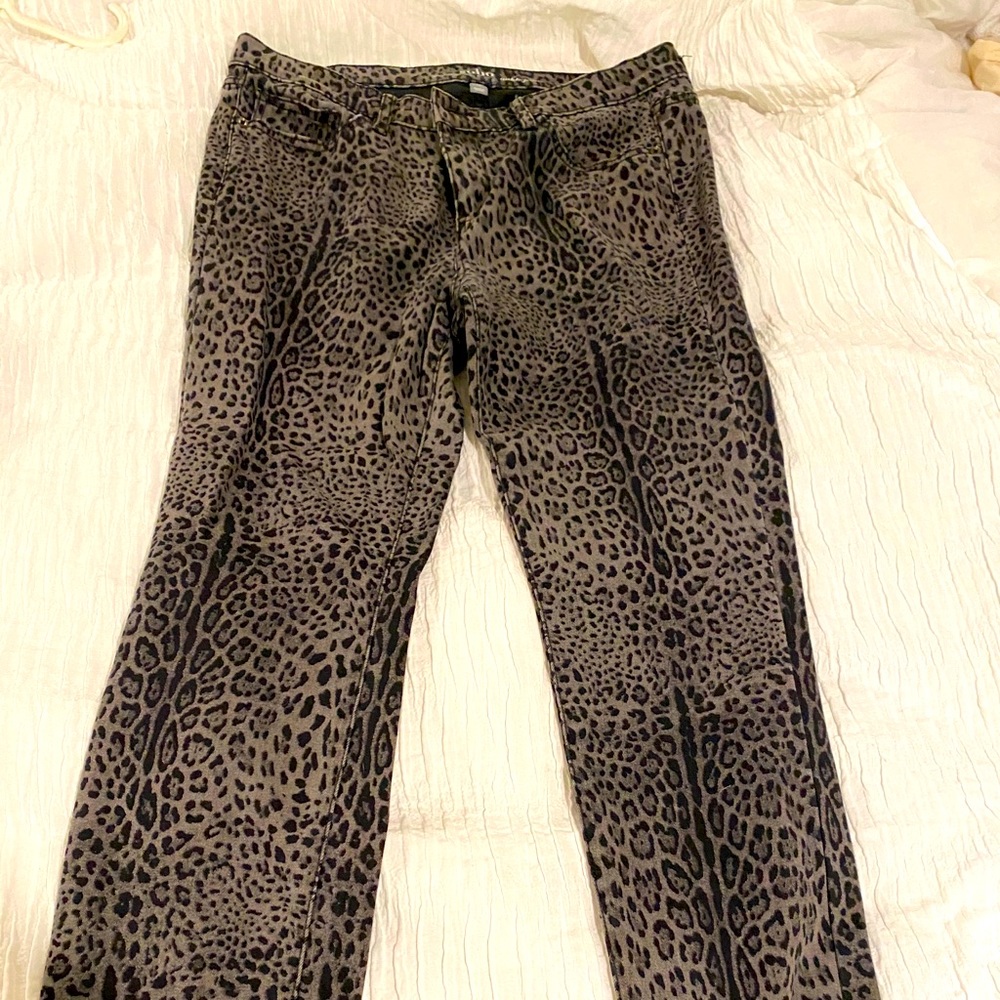 Leopard print jeans